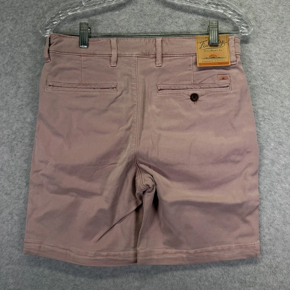 Faherty Chino Shorts Mens 28 Pink Coastline Tailored 8 Inch Inseam Casual